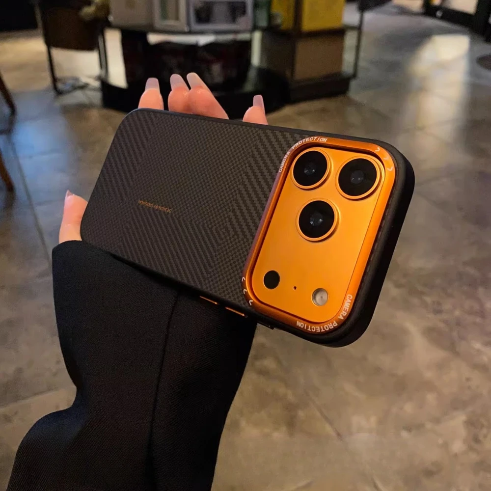 Matte Carbon Fiber Texture Magnetic Phone Case with Shockproof Soft Edges
