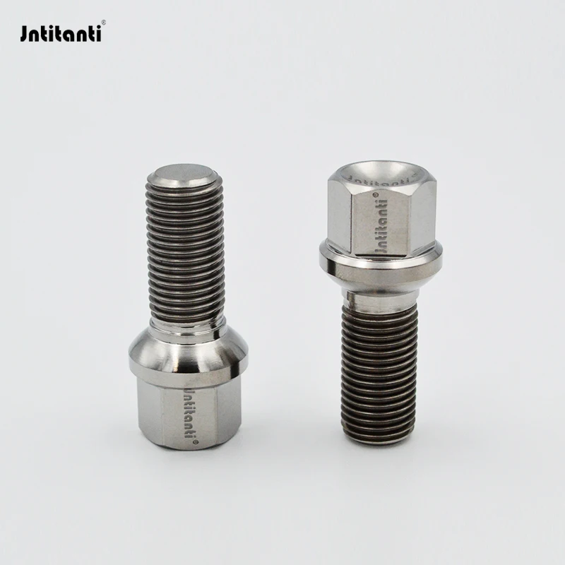 

Jntitanti Gr.5 titanium Ti-6Al-4V 17 Hex R13 ball seat wheel hub bolts M14*1.5*28/35mm for VW AUDI