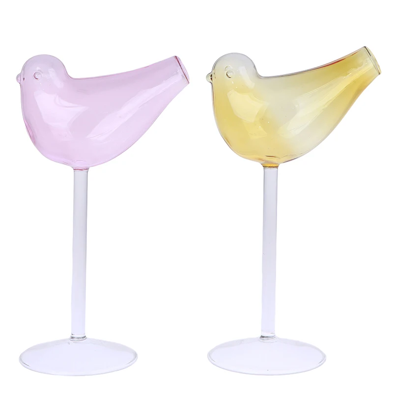 Bird Cocktail Cup Bird Cup Transparent Bird-shaped Cocktail Lead-Free Elevated Wine Glass Bird-shaped Glass BarDrinkware 1Pc