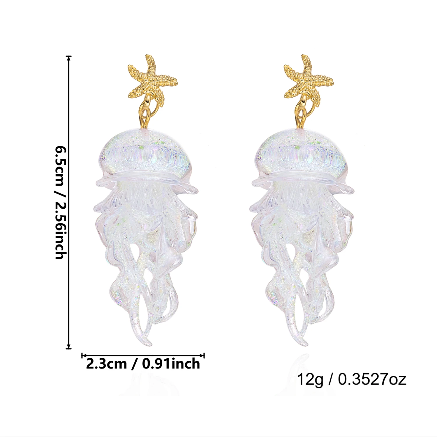 Kreative Acryl-Ohrringe mit abgestuften Quallen-Anhängern für Damen, verträumte rosa Tier-Ohrringe, Sommerparty-Schmuck-Accessoires – Detail 7