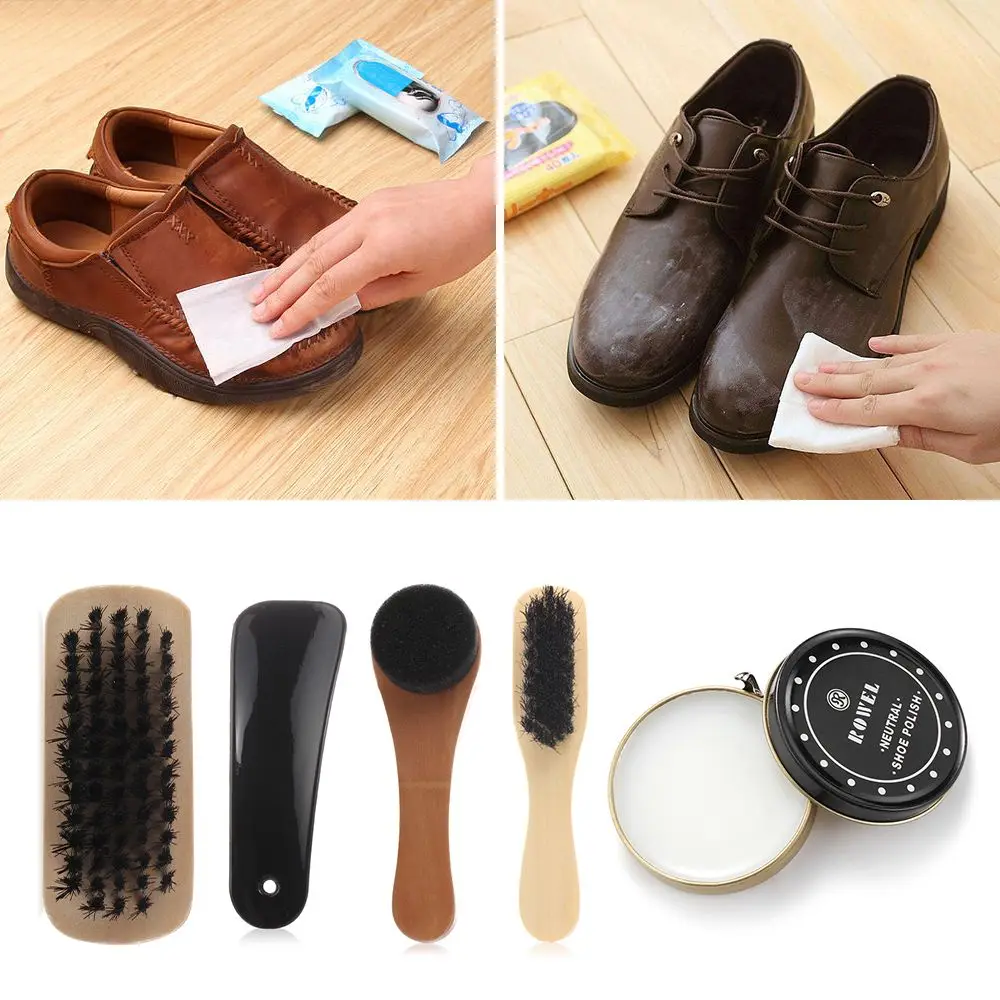 Shoe Shine Care Kit Bristle Polish Brush Set for Boots Shoes Sneakers leather shoe brush