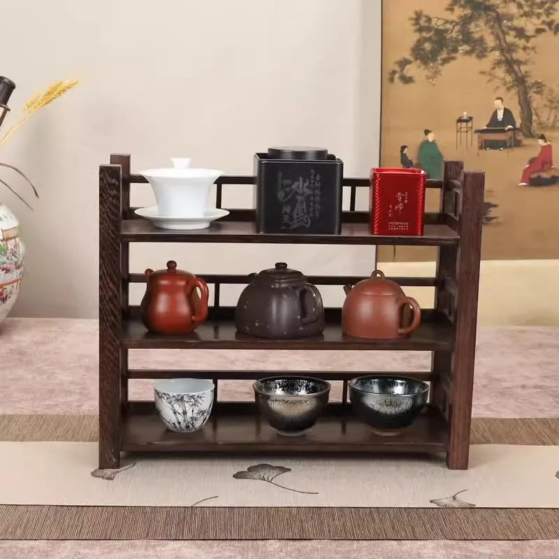Solid wood ,Chinese style  tea cup construction, storage rack, display rack, small antique rack, tea set cabinet