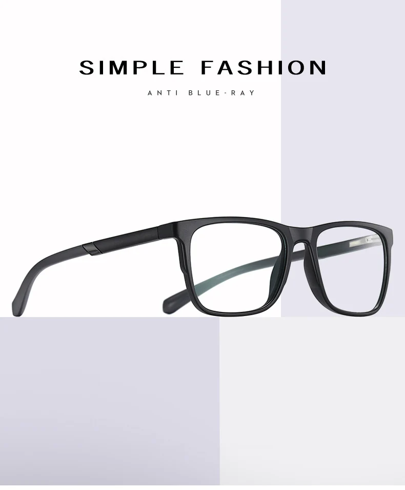 Progressive Reading Glasses – Men's Rectangle Eyeglass Frames with Transparent Eyepieces
