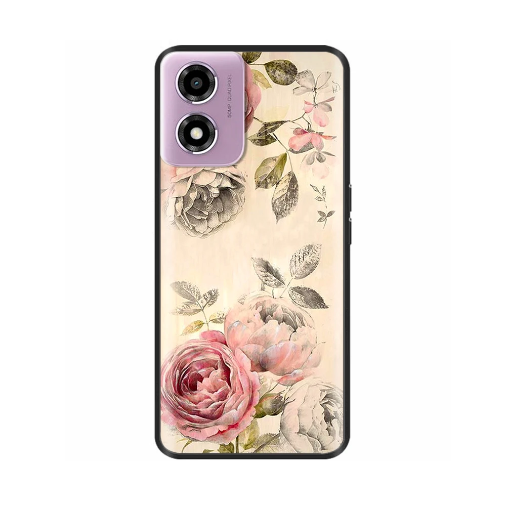 Motorola Moto E14 Soft TPU Silicone Protective Back Cover with Printed Design
