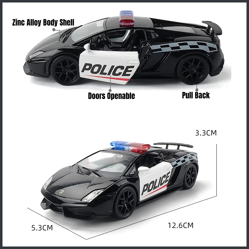 1/36 Lamborghini Gallardo LP570-4 Super Sport Toy Car RMZ City Diecast Metal Miniature Model Pull Back Collection Gift For Boy 4