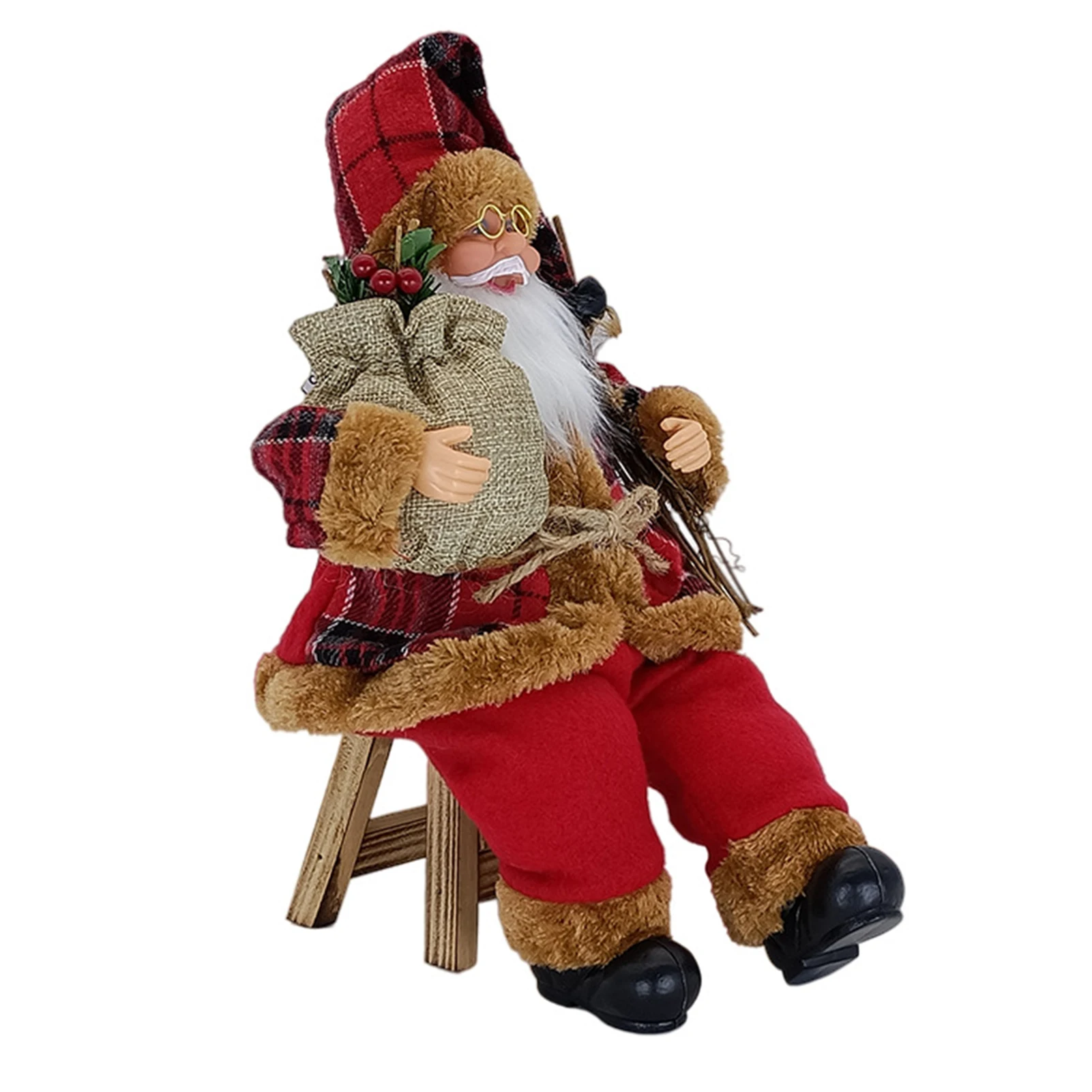 Christmas Tree Decorations for Home Height 35cm Santa Claus Doll Children's Gifts Window Ornaments Navidad New Year 2024