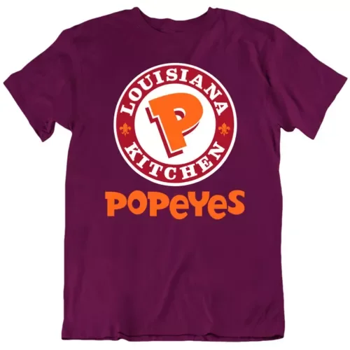 Popeyes Chicken Restaurant Food T Shirt Maniche Lunghe O Corte
