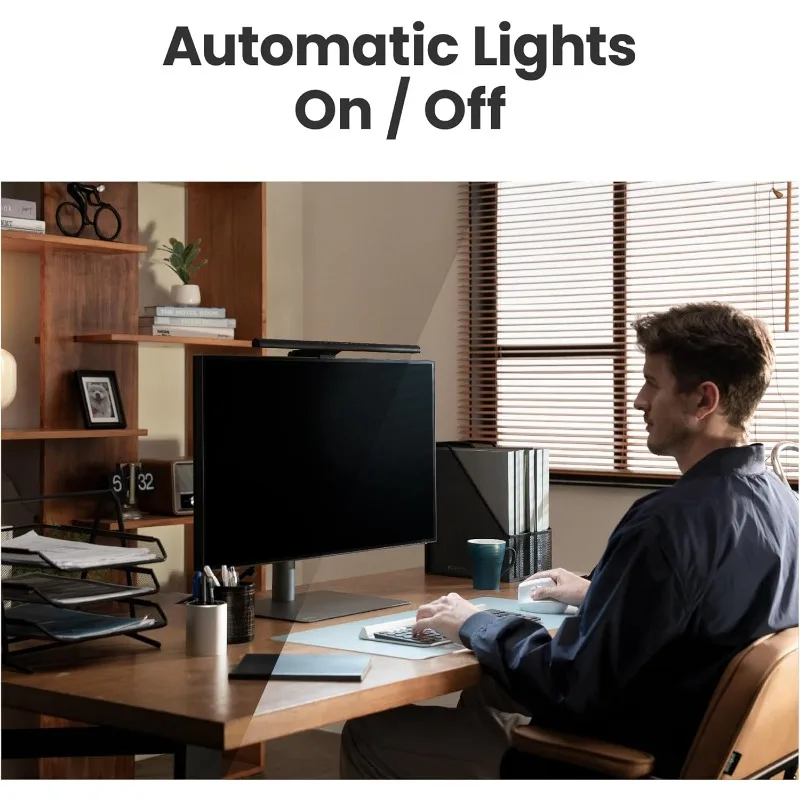ScreenBar Pro LED Monitor Light (Black)/Ultrawide Illumination/Motion Sensor/Adjustable Brightness and Color Temperature/Ey 4