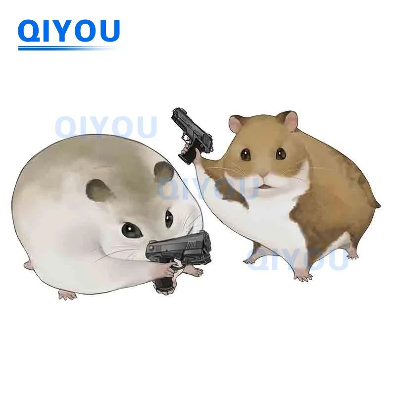 

Cut Funny Car Sticker Hamster Gun Suitable for Motorcycle Bumpers Skateboards Car Windows PVC Reflective Decal