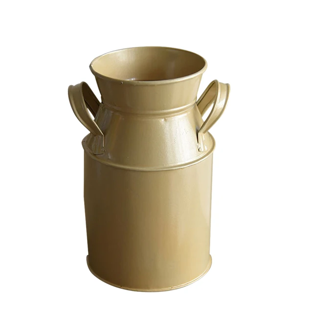 Fém Váza Díszek Kézműves Tartó Otthoni Dekoráció Horganyzott Kivitel Erkélytej Can Nappali Ország Rusztikus Asztali Virágvödör - Image 4