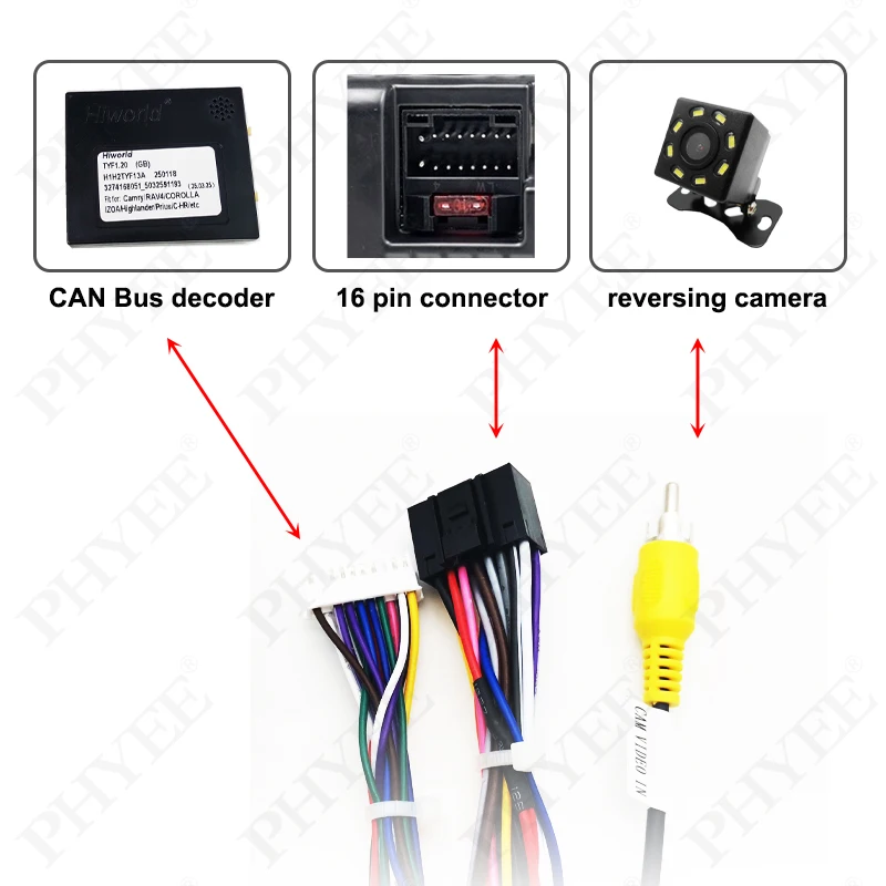 Raise Canbus Box Decoder FT-RZ-02 For Toyota TOYOTA Highilander Camry C-HR  Fortuner Avanza Rush Wiring Harness Power auto Cable - AliExpress カーラジオ CANbus ボックス デコーダー FT-RZ-02 トヨタ ハイランダー カムリ C-HR フォーチュナー アバンザ