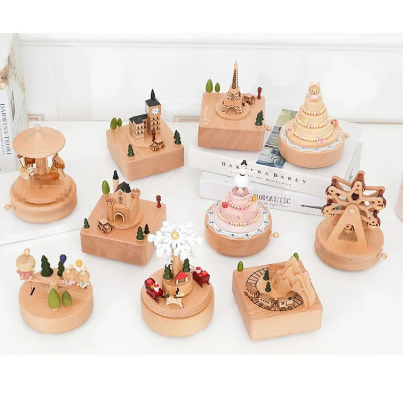 Wooden Carousel Music Box Gift for Girls