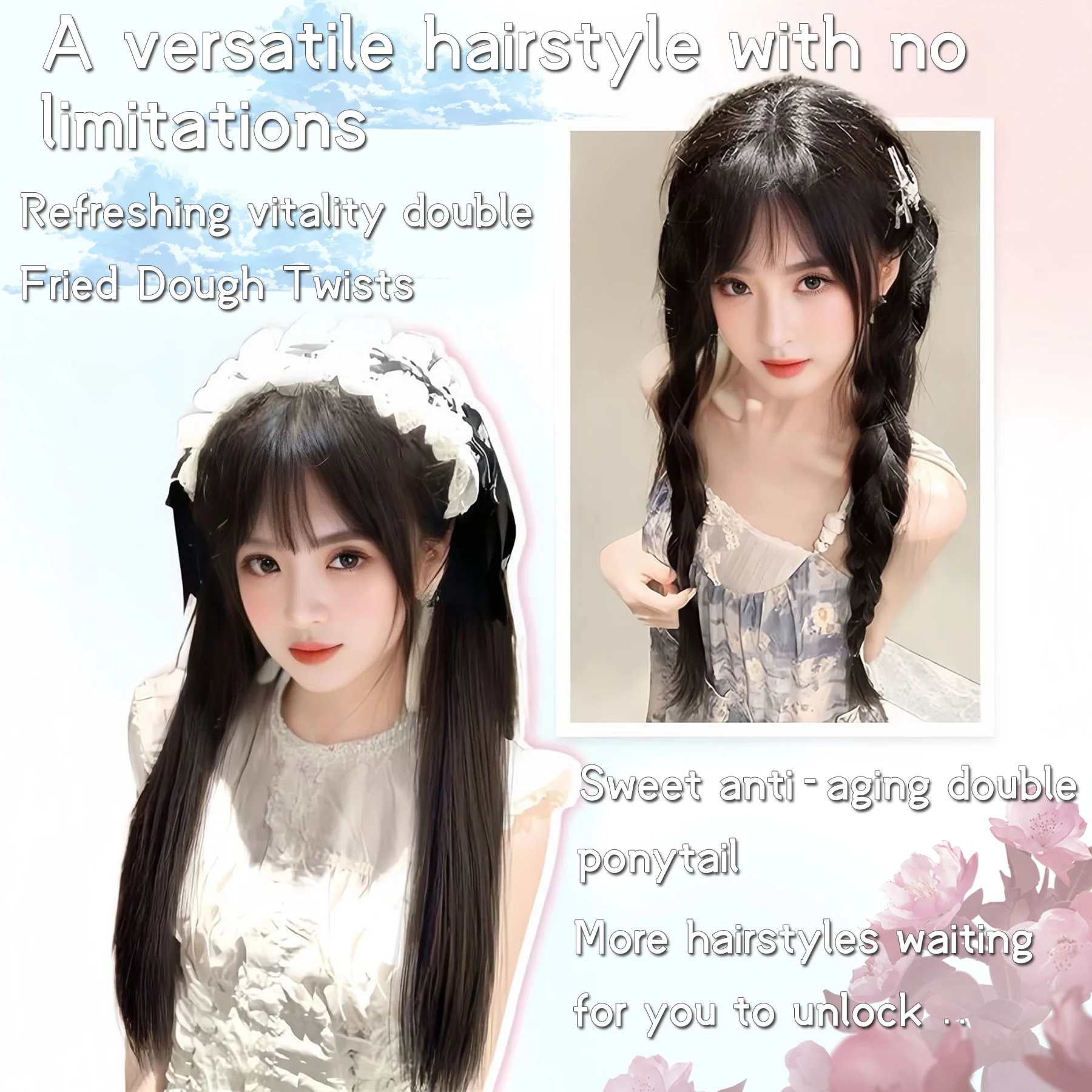 XIYUE False ponytail braid long hair natural bandage style straight hair  hair piece can tie low ponytail
