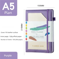 Deluxe 2025 A5 Planner: Undated Monthly & Weekly Timeline Organizer with Hardcover (Purple)