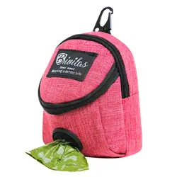 Compact Outdoor Dog Treat Pouch and Carrier Bag (Rose red)