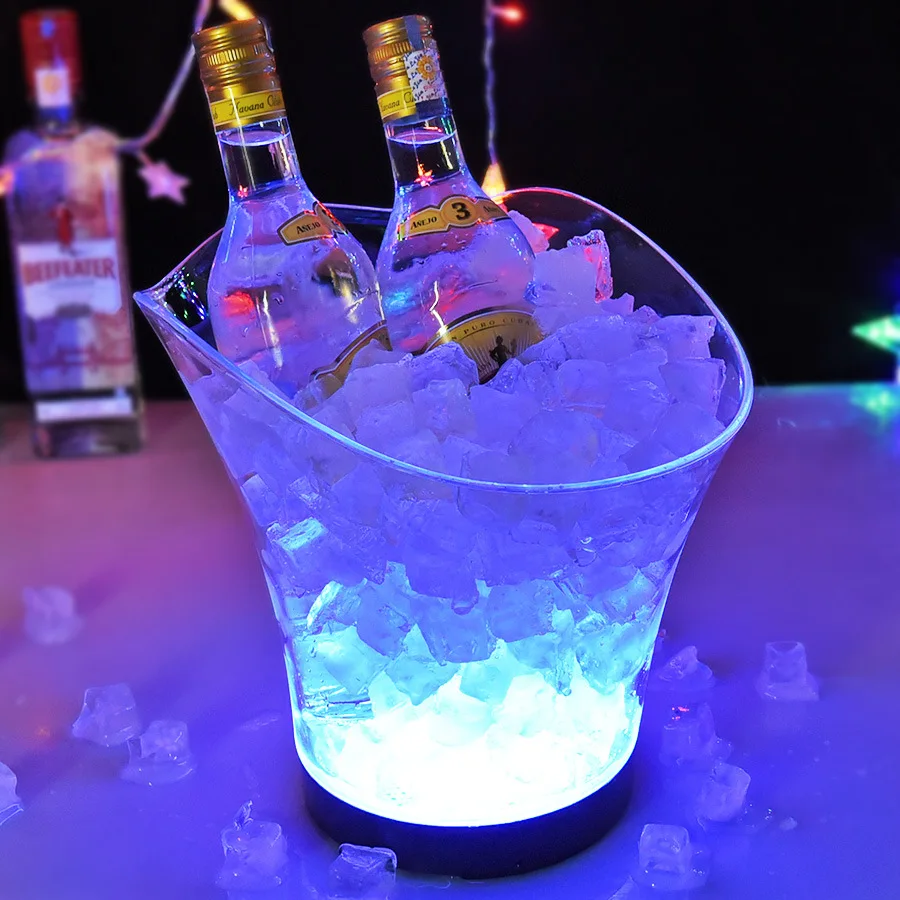 6L Ice Bucket Transparent Ingot-Shaped Ice Bucket Champagne Red Wine Beer Hotel Wine Storage Home Bar Tools