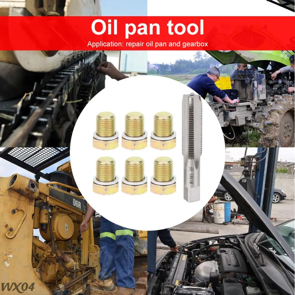 Car Repair Combination Suit M13x1.25 Iron Oil Pan Thread Repair Tools Kit Oil Drain Plug Screws Bolt Set