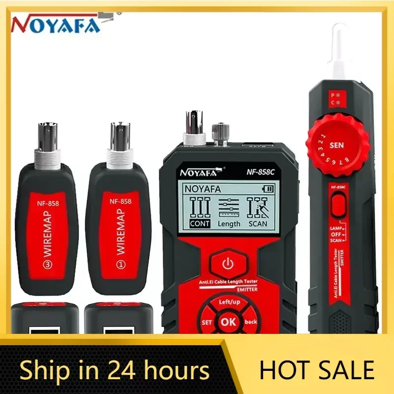 [ NEW] NF-858C Network Cable Tester Multifunctional With VFL Function RJ11 RJ45 BNC POE Voltage Testing Trace Cable Line Loc