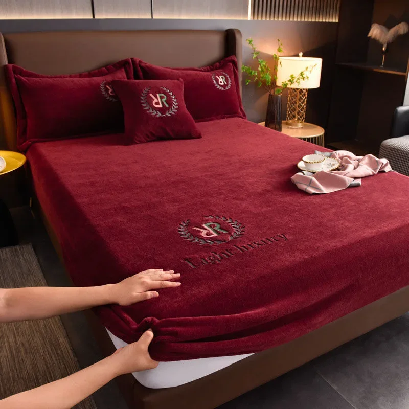 Home "Soft Velvet Bed Sheets Set Queen/King 90/150/200cm