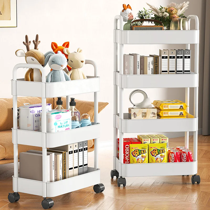 Rolling Storage Cart with Wheels Detachable Utility Storage Basket Organizer Shelves for Bathroom Kitchen