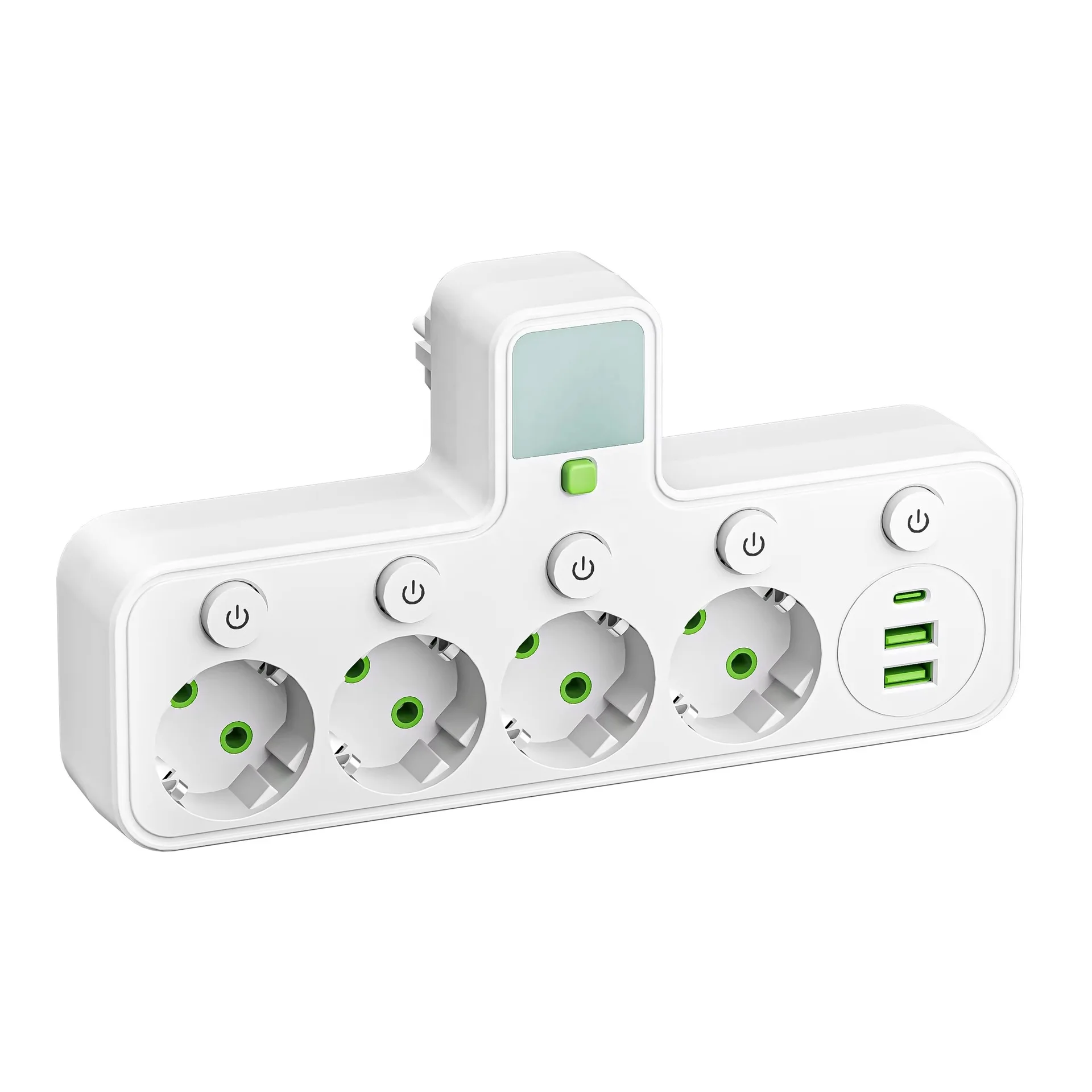 European Multi-Socket Wall Power Plug Adapter