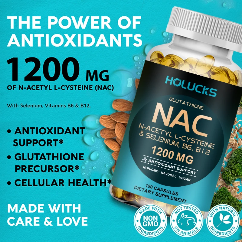 Buy 1 Get 1 Free! NAC 1200mg Supplement, for Thins Mucus, Reduces Cough & Bronchial Function, Immune, Liver Repair & Detox 5