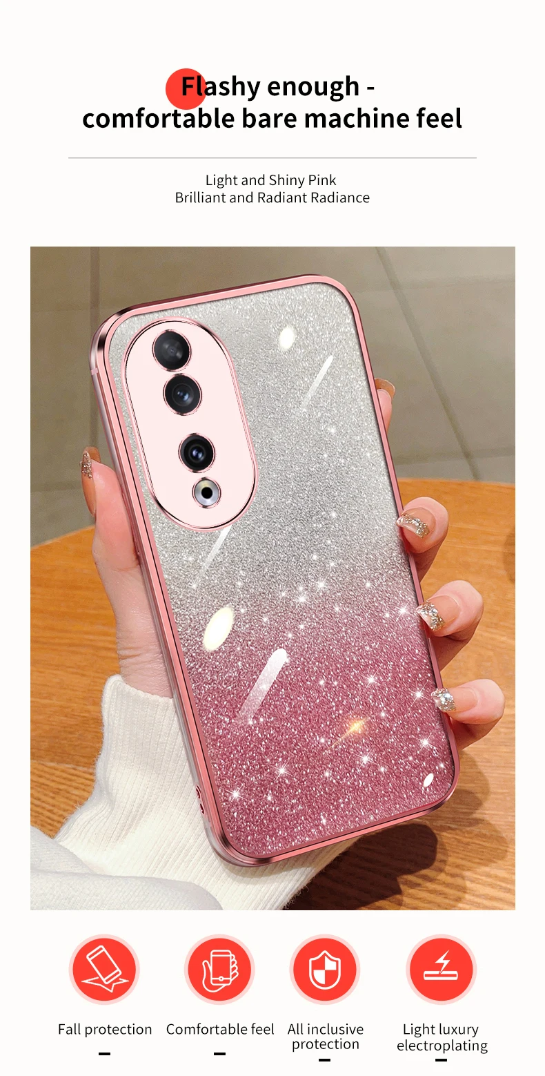 Honor90 Quicksand Bear support à paillettes coque de téléphone pour Huawei Honor 50 90 60 s 30 20 Lite housse de support Nova 10 11 Pro_voghion.com