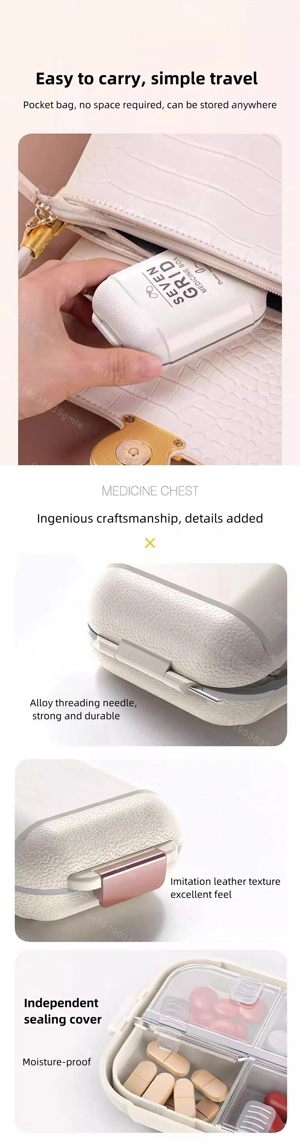 7 Grids Weekly Portable Travel Pill Cases Box Sealing Moisture-Proof Pills Container Storage Tablets Vitamins Medicine Organizer