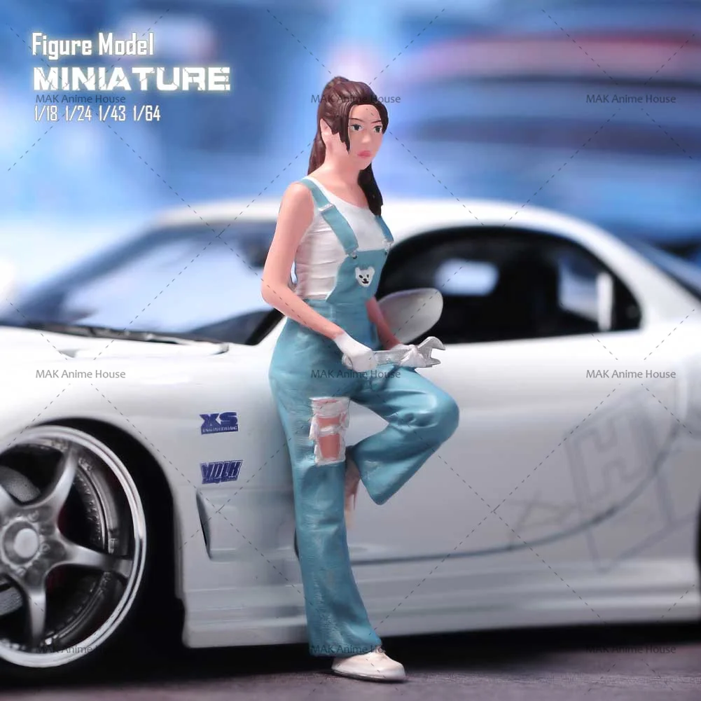 3D Printed 1/87 1/64 1/43 1/24 1/18 Beauty Girl Car Mechanic Use 