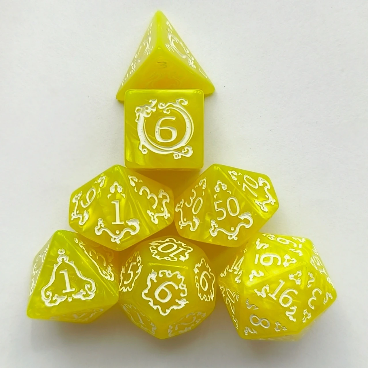 7-Piece Dragon-themed Polyhedral RPG Dice Set