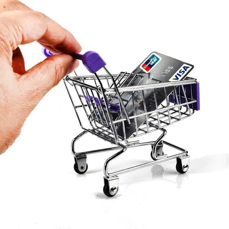 Miniature Shopping Trolley Cart Toy for Children and Home Decoration