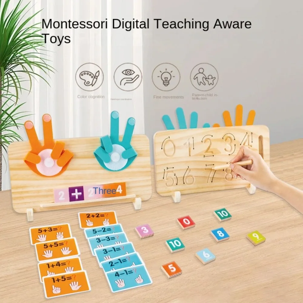 2 in 1 Preschool Learning Toys Learning Math Operations Diversity Training Montessori Toys Wooden Finger Arithmetic