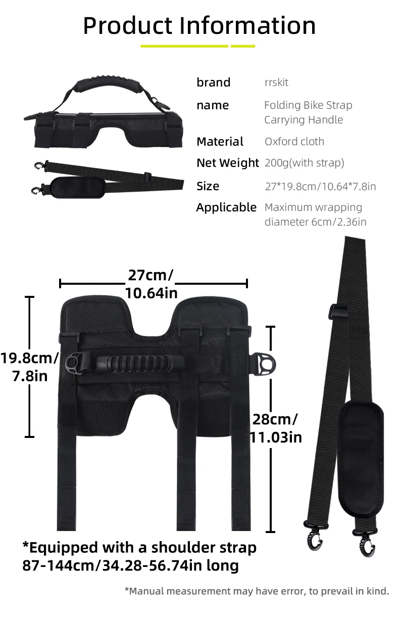 Description Picture 3 of itemFolding Bicycle Carrier Handle Hand Grip For Brompton Cycling Bicycle Frame Carry Shoulder Strap Bicycle Accessories