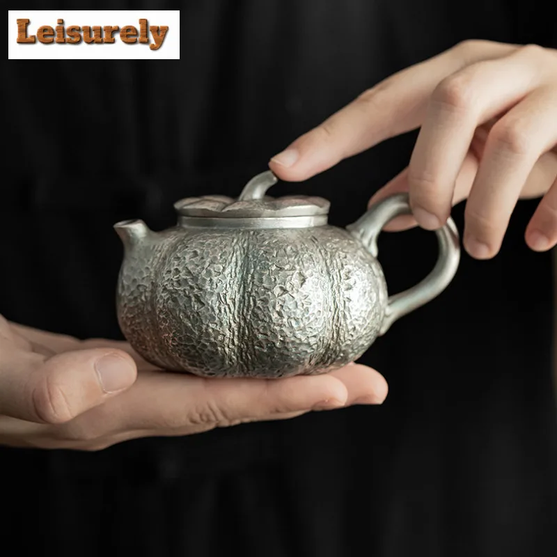 Boutique Gilded Silver Pumpkin Tea Set Complete Set Tea Ceremony Set Teapot And Tea Cup Set Chinese Tea Set Decoration Gift Box