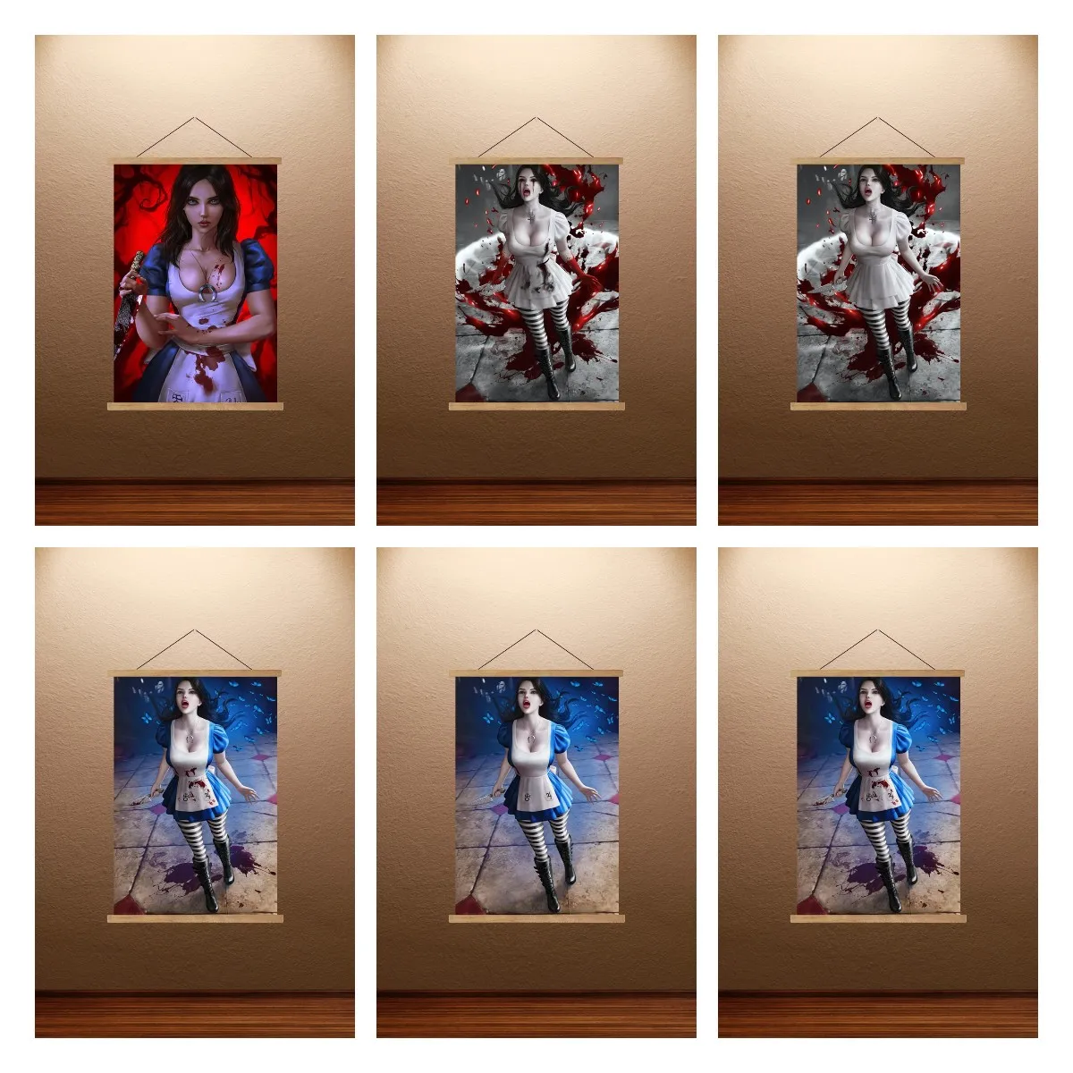 Alice Madness Returns Poster Horror Videogioco Anime Poster Canvas Living Room Wall Decor Hanging Painting Wall Scroll Painting