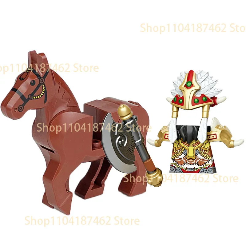 Medieval Knight Army Set with Green Dragon and Wolf Warrior Building Blocks