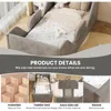 Toddler Bed, Toddler Floor Bed Frame with Guard Rails, Small Bed for Kids Boys and Girls, Standard Crib Mattress Toddler Beds 4