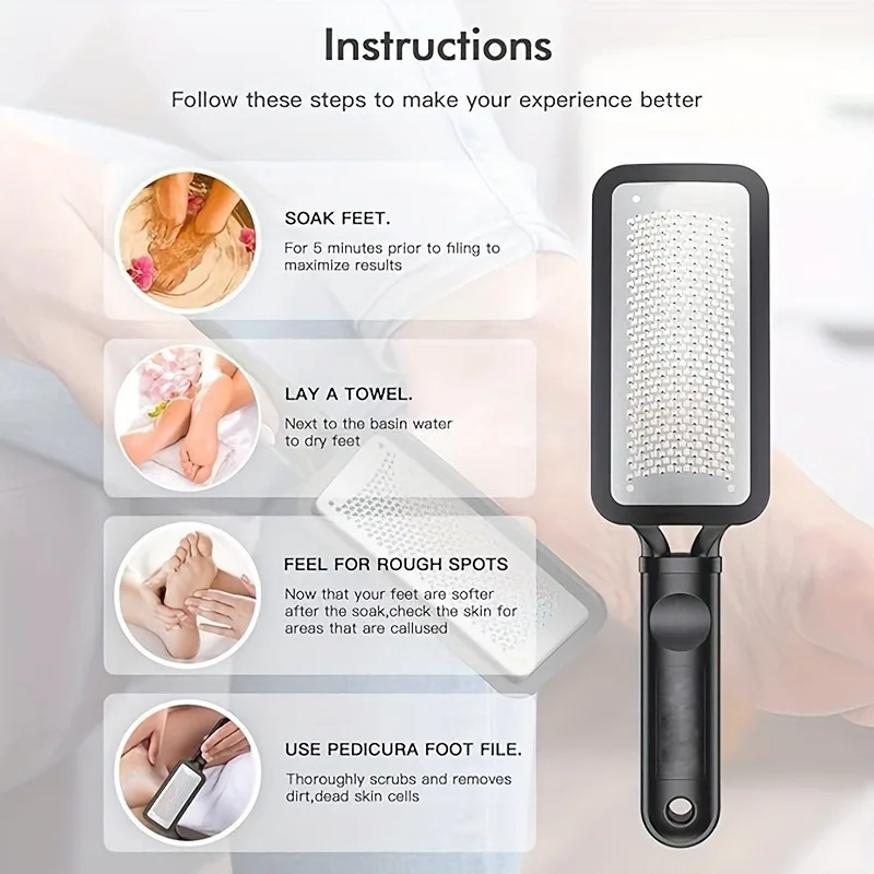 Pedicure Foot File, Foot Rasp, Foot Heel Scraper, Foot Rasp Foot File and Callus Remover for Feet, Foot Scrubber for Dead Skin