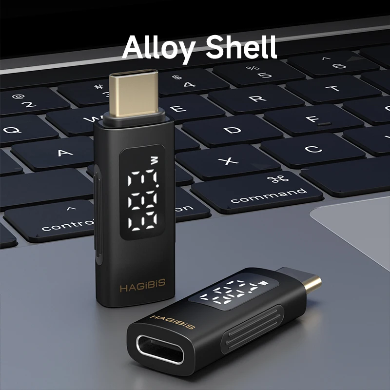 Hagibis 240W USB C Adapter with LED Display USB4 PD Fast Charging Type C Connector 80Gbps 8K Video Power Current Voltage Display