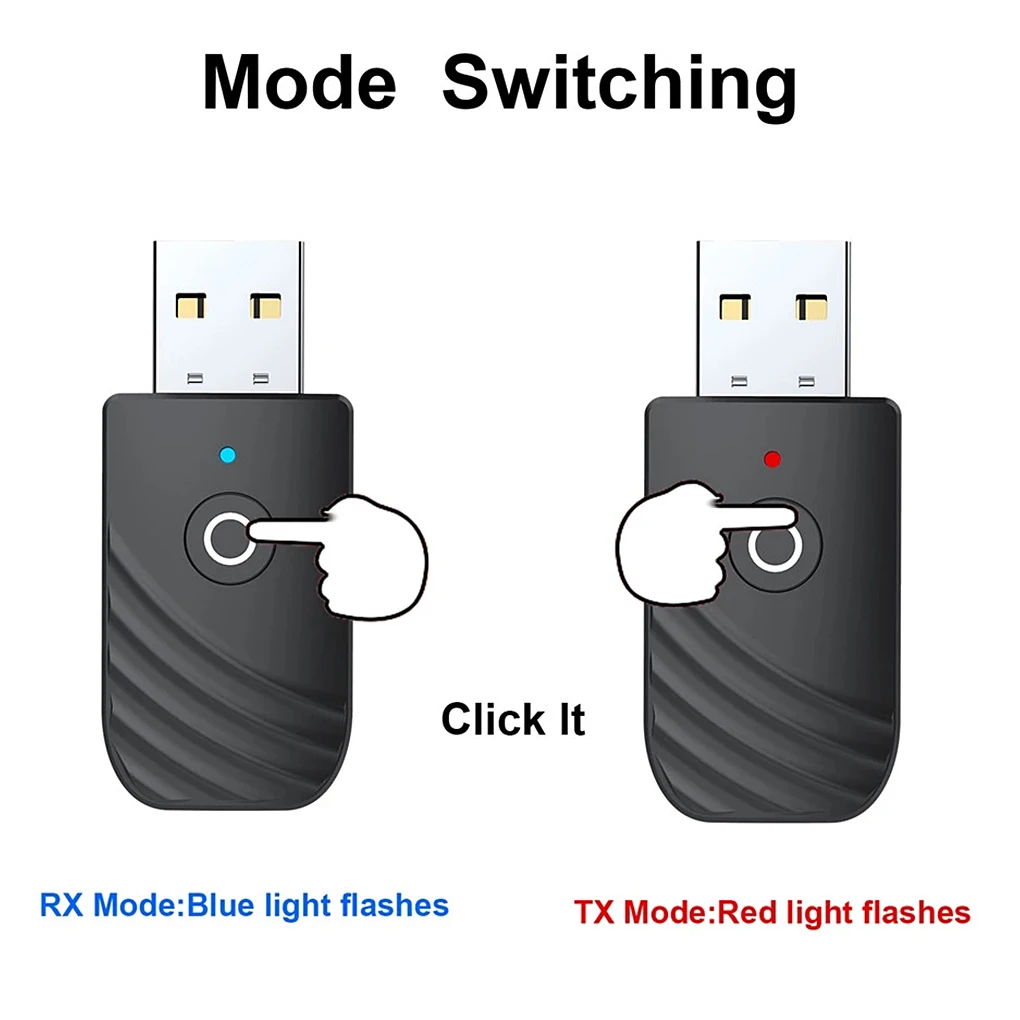 

3-in-1 Portable Bluetooth-compatible 5 0 Receiver Transmitter Low Latency USB Audio Adapter Built-in Microphone
