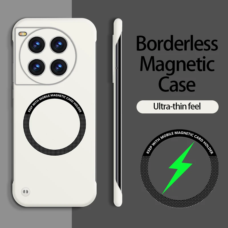 Business Borderless Matte Shockproof Phone Case with Magnetic Wireless Charging Compatibility