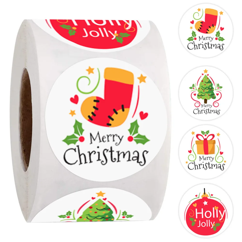 500pcs New Year Merry Christmas Stickers Children Gift Decal DIY for Skateboard Luggage Suitcase Gift Packaging Sticker Gift