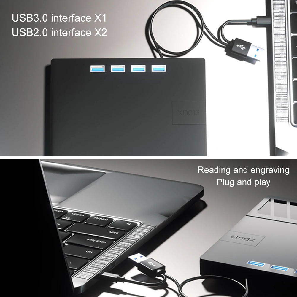 7 in 1 USB 3.0 Type C DVD Player Burner Reader Slim External CD DVD Drive CD Burner FOR Windows XP/7/8/10/11 Mac Laptop Desktop