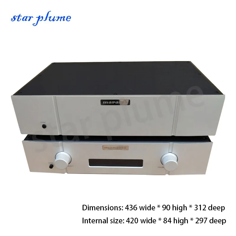 Marantz All-aluminum Power Amplifier Case Preamplifier Case DAC/Vacuum Tube Amplifier Chassis (436*90*308mm) Amp Shell DIY BOX