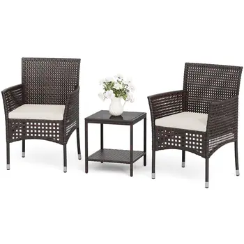 3-Piece Wicker Patio Furniture Set 1