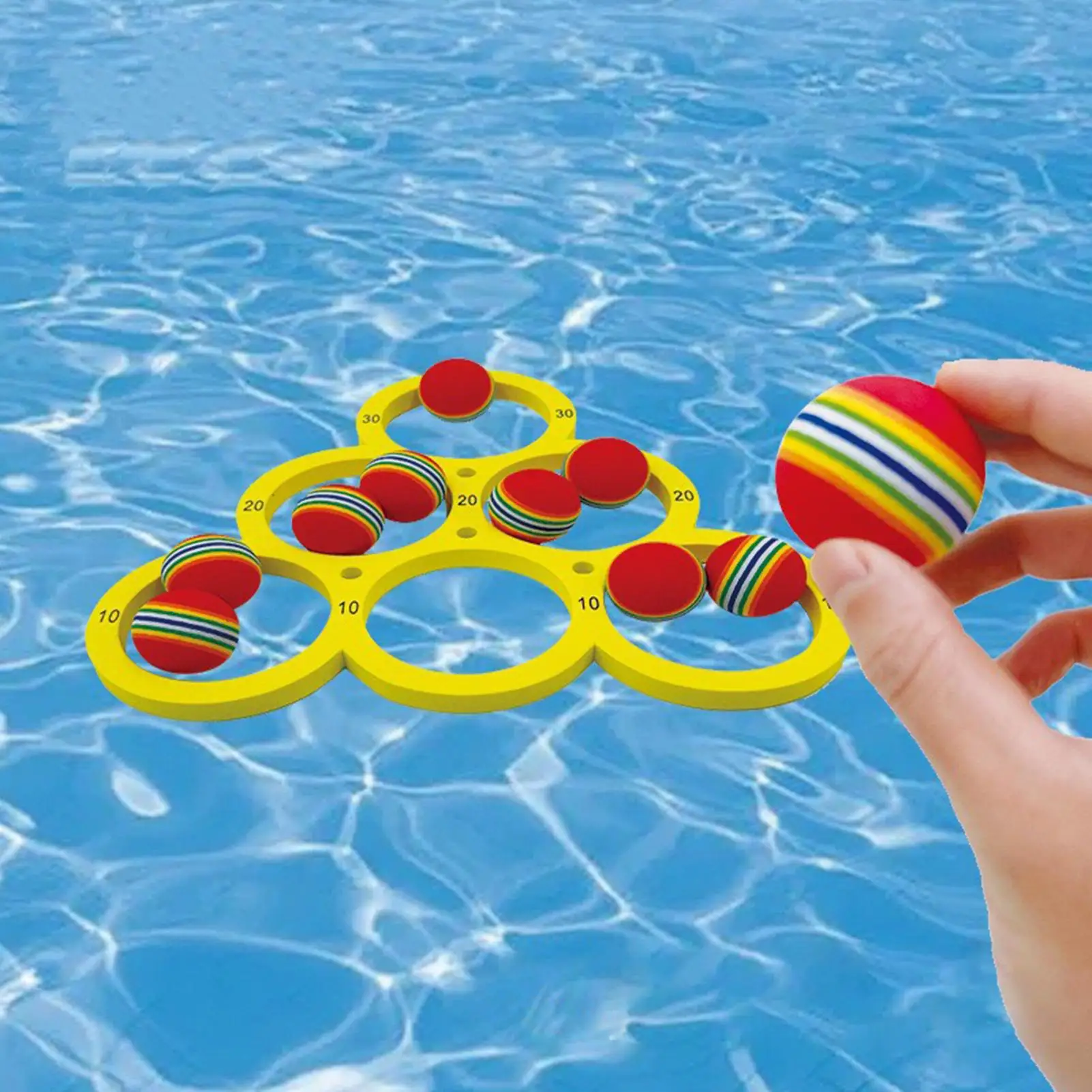 One Set Fun Splash Water Sports Floating Pool Game Toy - Durable EVA Material, Random Color Ball, Perfect For Summer Funny game