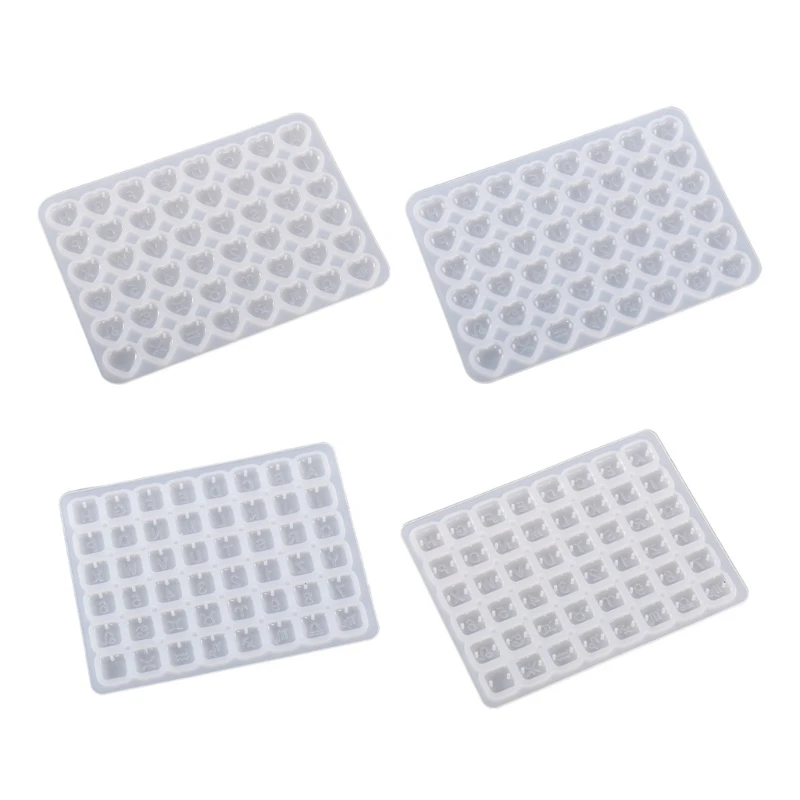 

N58F Diy Square Heart Pendant Single Double Hole Bracelet Silicone Mold