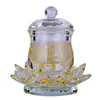 Buddhist Temple Ornament Crystal Lotus Seat Colorful Lotus Great Compassion Mantra Holy Water Cup Crystal Cup Bowl Buddhism Item 5