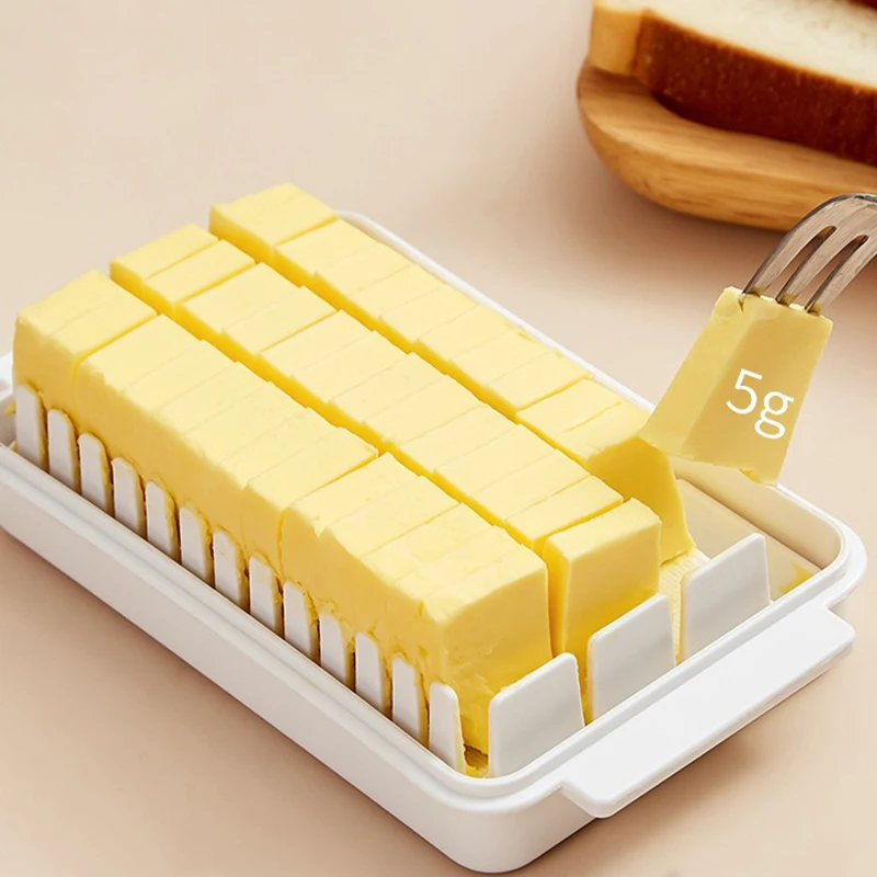 Covered Butter Cutting Storage Box Refrigerator Cheese Baking Storage Fresh Baking Butter Knife Cutter Convenient butter storage box