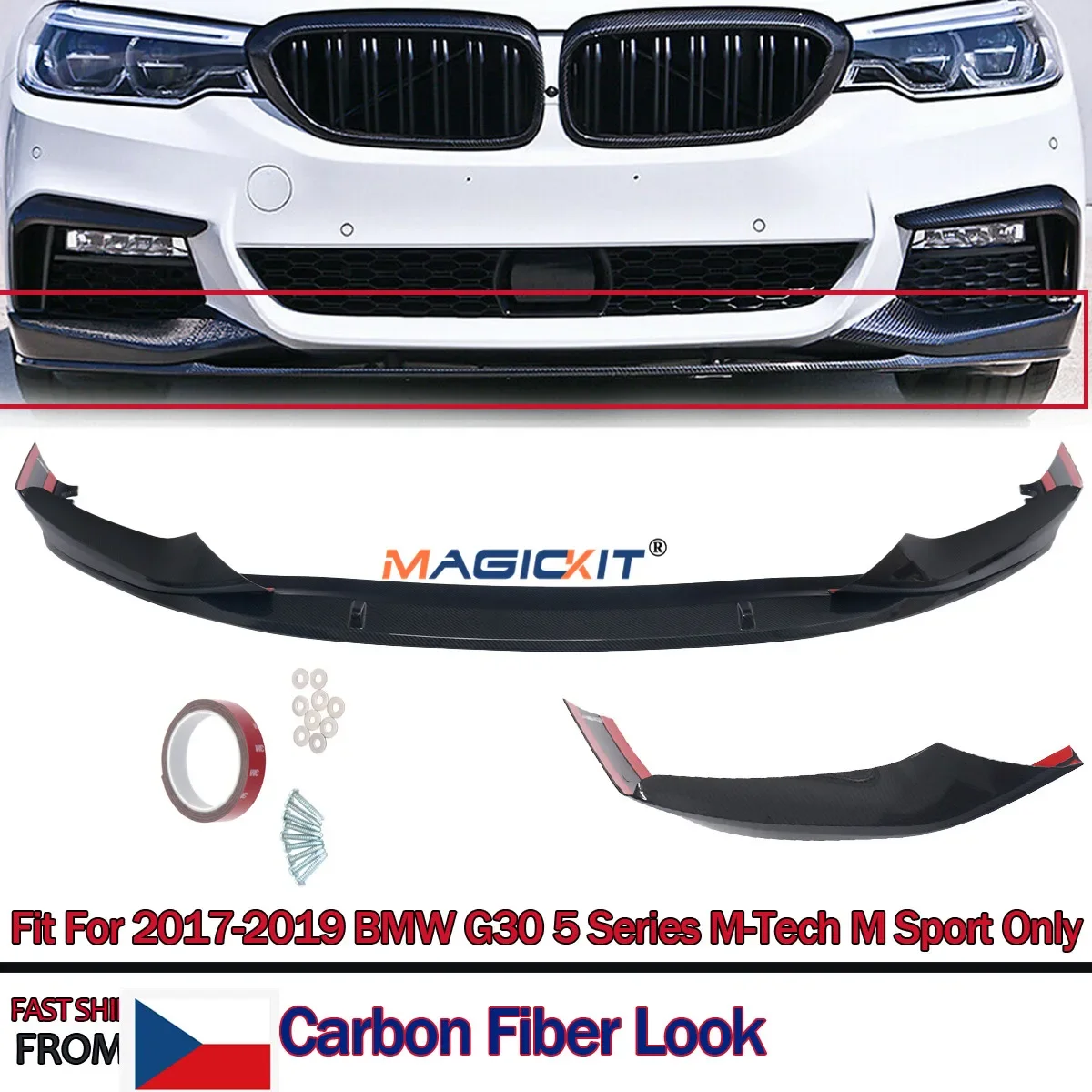 

Передний спойлер из углеродного волокна MagicKit для BMW 5 серии M SPORT G30 G31 17-19